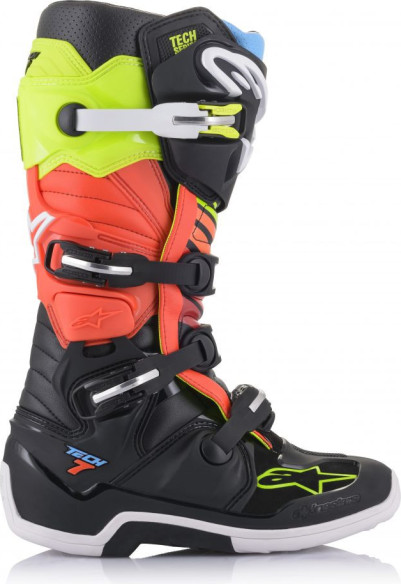 Cizme Moto MX T7 Bk/y/r