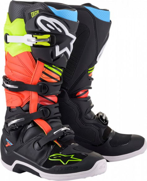 Cizme Moto MX T7 Bk/y/r