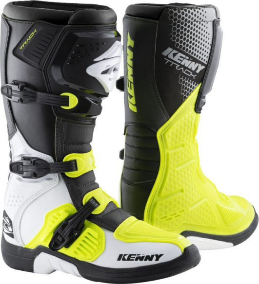 Cizme Enduro Track Adulte White Neon Yellow