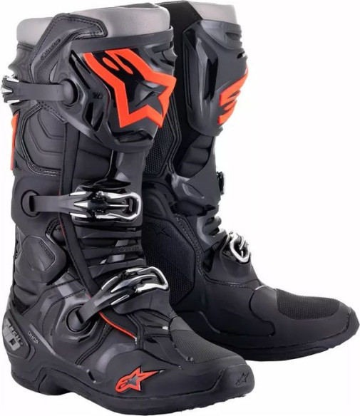 Cizme Moto Enduro Tech 10 Black/Red Fluo