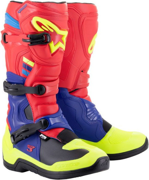 Cizme Moto Enduro Tech 3 Red/Blue/Yellow