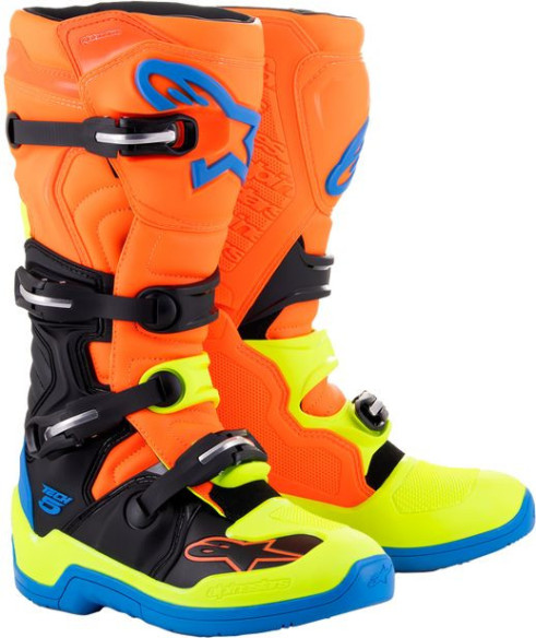Cizme Moto Enduro Tech 5 Orange/Blue/Yellow