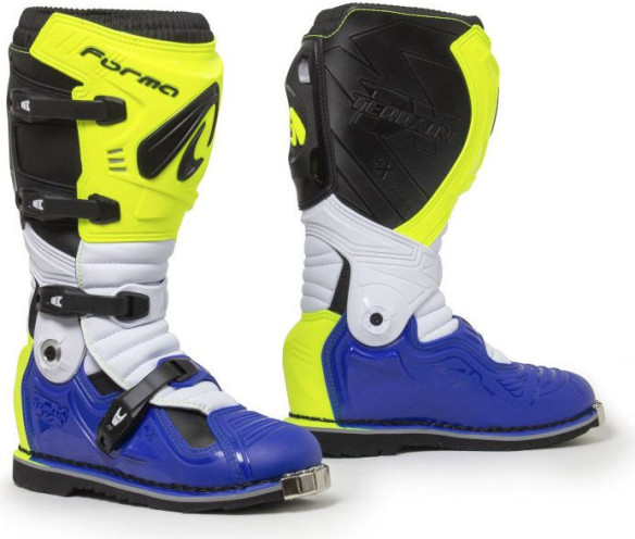 Cizme Moto Enduro Terrain Evolution TX Yellow Fluo/White/Blue