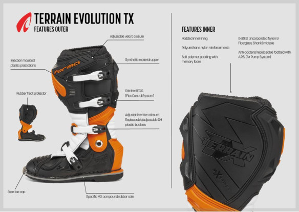 Cizme Moto Enduro Terrain Evolution TX Yellow Fluo/White/Blue