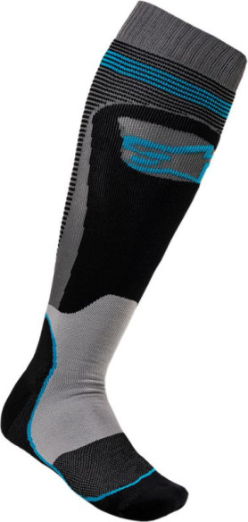 Sosete Moto MX Plus 1 Black/Cyan/Gray