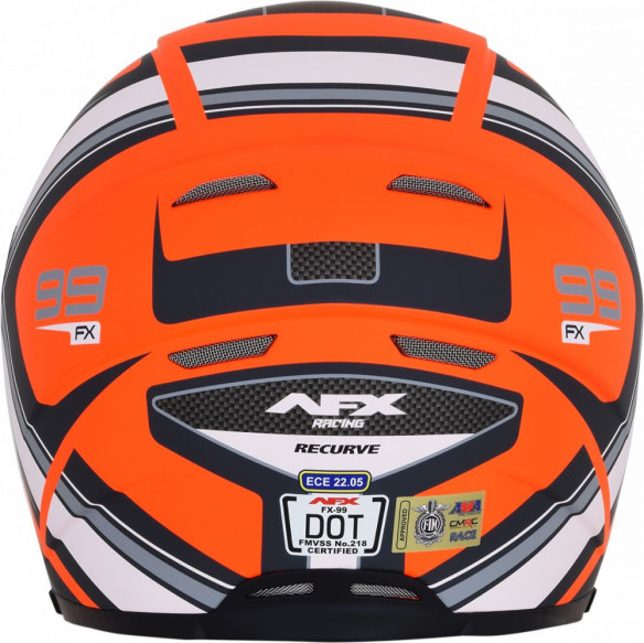 Casca Moto Full-Face FX-99 Recurve Street Matte Orange/White