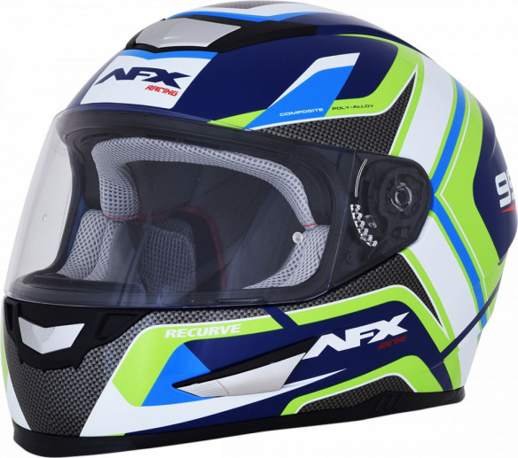 Casca Moto Full-Face FX-99 Recurve Street Navy/Green/Blue