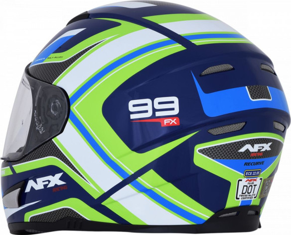 Casca Moto Full-Face FX-99 Recurve Street Navy/Green/Blue