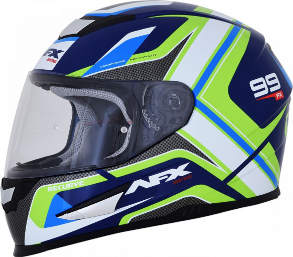 Casca Moto Full-Face FX-99 Recurve Street Navy/Green/Blue