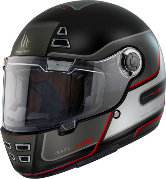 Casca Moto Full-Face Jarama Baux E15 Retro Cafe Racer Red Matt 2023