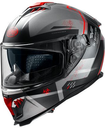 Casca Moto Full-Face Typhoon BA 17BM Matt Gray/Red 2024