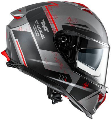 Casca Moto Full-Face Typhoon BA 17BM Matt Gray/Red 2024