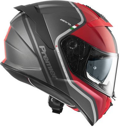 Casca Moto Full-Face Devil PH 17BM Matt Gray/Red 2024