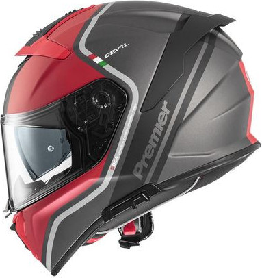 Casca Moto Full-Face Devil PH 17BM Matt Gray/Red 2024