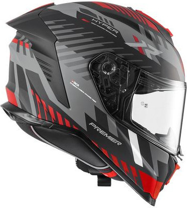 Casca Moto Full-Face Hyper XR 92BM Black Matt/Gray/Red 2024