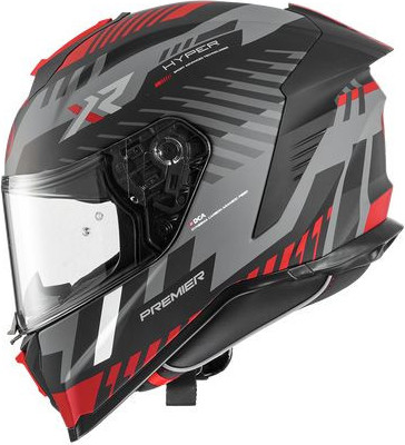 Casca Moto Full-Face Hyper XR 92BM Black Matt/Gray/Red 2024
