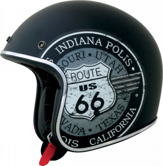 Casca Moto Jet/Open Face FX-76 Route 66 Vintage Matte Black