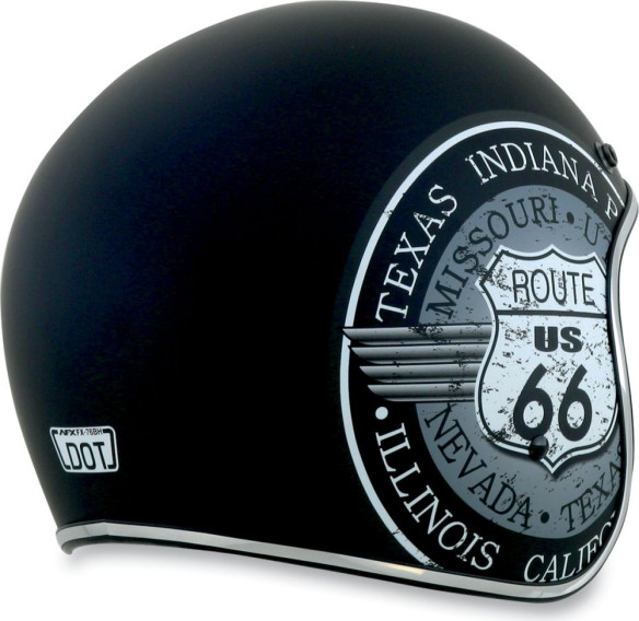 Casca Moto Jet/Open Face FX-76 Route 66 Vintage Matte Black