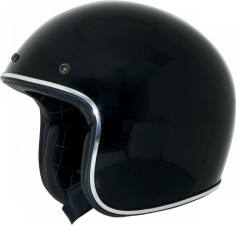 Casca Moto Jet/Open Face FX-76 Vintage Gloss Black/Chrome Trim