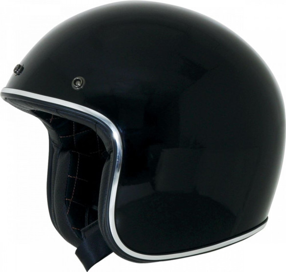 Casca Moto Jet/Open Face FX-76 Vintage Gloss Black/Chrome Trim