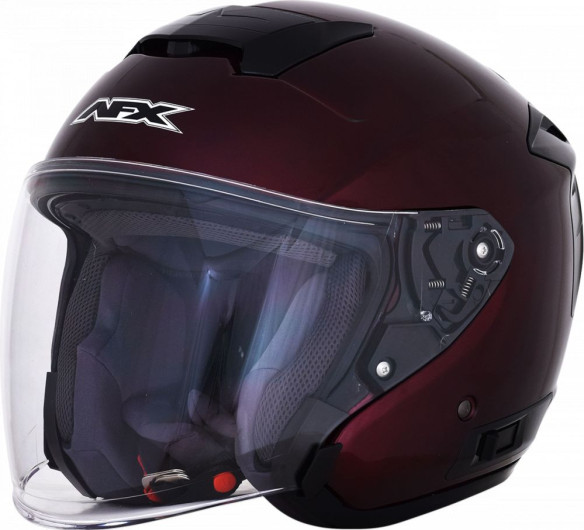 Casca Moto Jet/Open Face FX-60 Dark Wine/Red