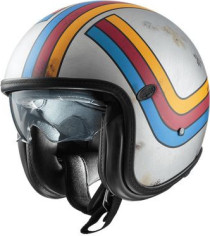 Casca Moto Open-Face/Jet Vintage Plat Edit EX77BM Glossy Silver/Blue/Yellow 2024
