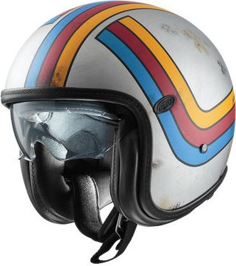 Casca Moto Open-Face/Jet Vintage Plat Edit EX77BM Glossy Silver/Blue/Yellow 2024
