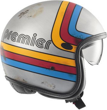 Casca Moto Open-Face/Jet Vintage Plat Edit EX77BM Glossy Silver/Blue/Yellow 2024