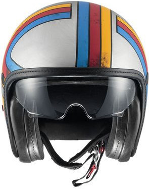 Casca Moto Open-Face/Jet Vintage Plat Edit EX77BM Glossy Silver/Blue/Yellow 2024
