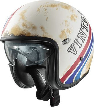 Casca Moto Open-Face/Jet Vintage BTR 12BM Matte White/Red/Blue 2024