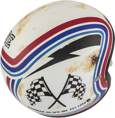 Casca Moto Open-Face/Jet Vintage BTR 12BM Matte White/Red/Blue 2024