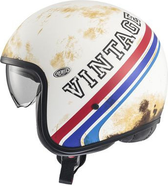 Casca Moto Open-Face/Jet Vintage BTR 12BM Matte White/Red/Blue 2024