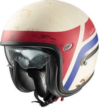 Casca Moto Open-Face/Jet Vintage K8BM Matt White/Blue/Red 2024