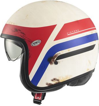 Casca Moto Open-Face/Jet Vintage K8BM Matt White/Blue/Red 2024