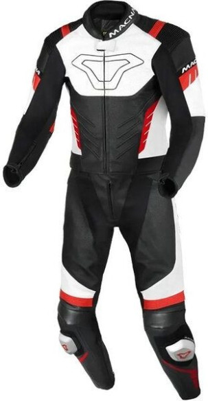Combinezon Moto Piele 2 Piese VARSHALL Black/White/Red