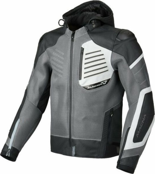 Geaca Moto Piele RISANT Grey/Black