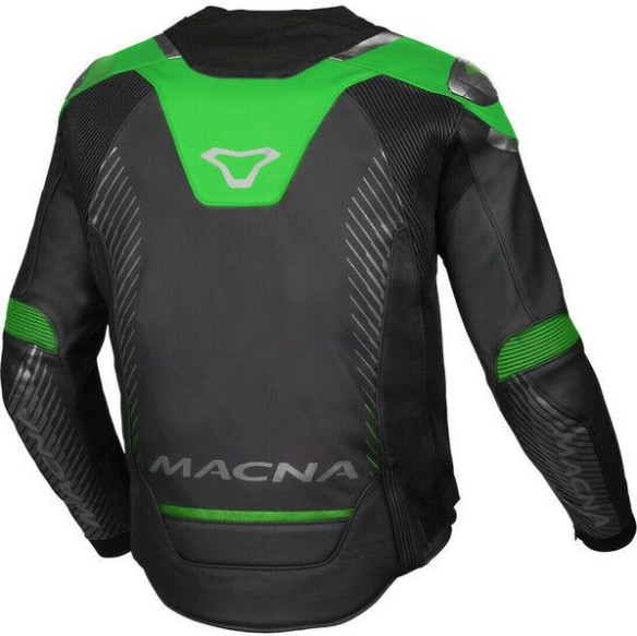 Geaca Moto Piele TRONNIQ Black/Green