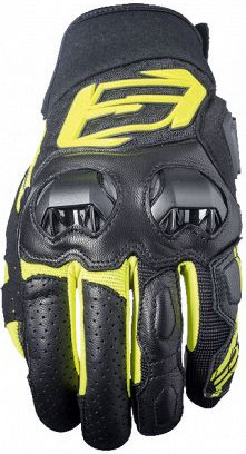 Manusi Moto Piele SF3 Black/Yellow Fluo