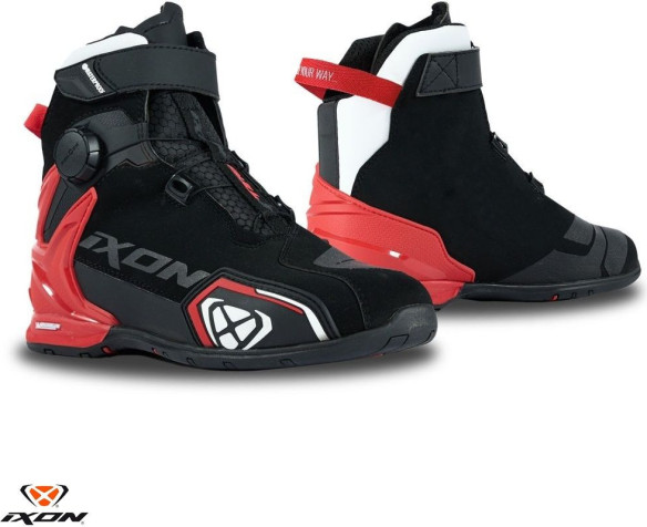 Ghete Moto Bull 2 WP MS Black/White/Red