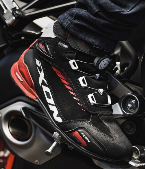 Ghete Moto Bull 2 WP MS Black/White/Red