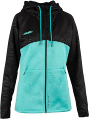 Hanorac Dama Tech Zip Hoodie Black Teal