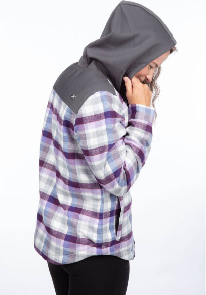 Hanorac Big Sky Fleece Lined Flannel Lavender Heist/Asphalt 24