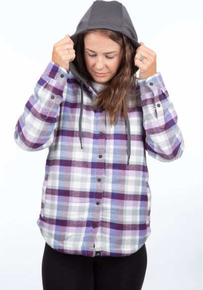 Hanorac Big Sky Fleece Lined Flannel Lavender Heist/Asphalt 24