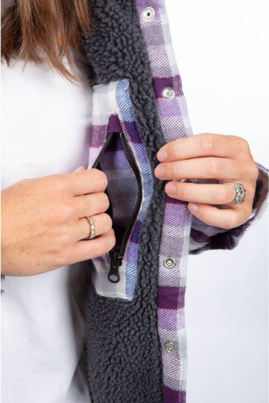 Hanorac Big Sky Fleece Lined Flannel Lavender Heist/Asphalt 24