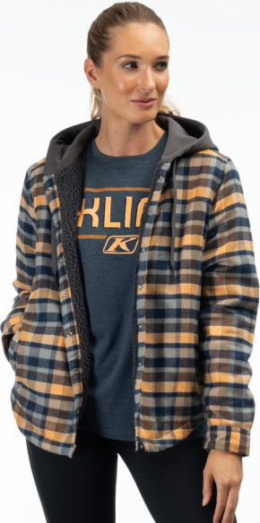 Hanorac Big Sky Fleece Lined Flannel Mock Orange/Asphalt 24