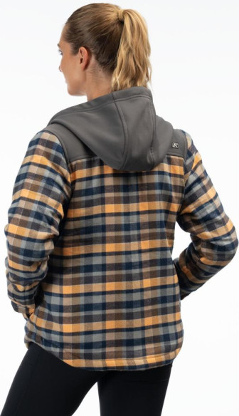 Hanorac Big Sky Fleece Lined Flannel Mock Orange/Asphalt 24
