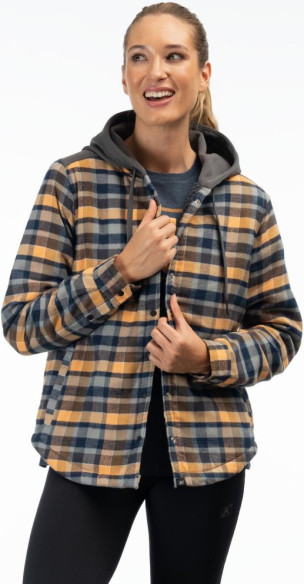 Hanorac Big Sky Fleece Lined Flannel Mock Orange/Asphalt 24