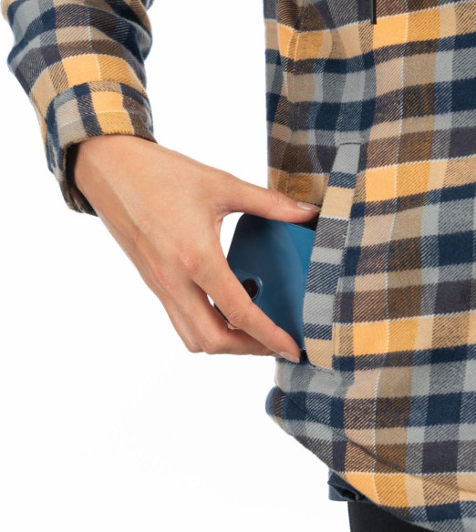 Hanorac Big Sky Fleece Lined Flannel Mock Orange/Asphalt 24