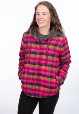 Hanorac Big Sky Fleece Lined Flannel Punch Pink/Asphalt 24