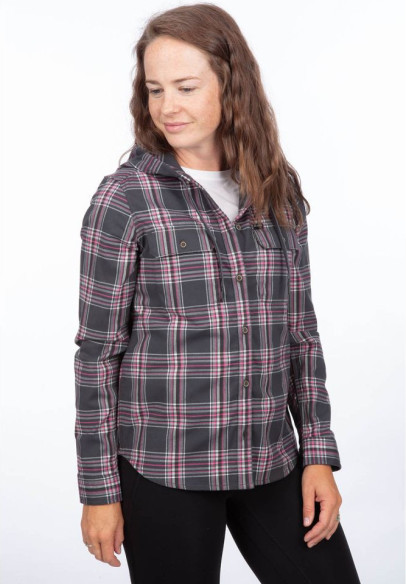 Hanorac Ginny Mountain Midweight Stretch Flannel Asphalt/Punch Pink 24